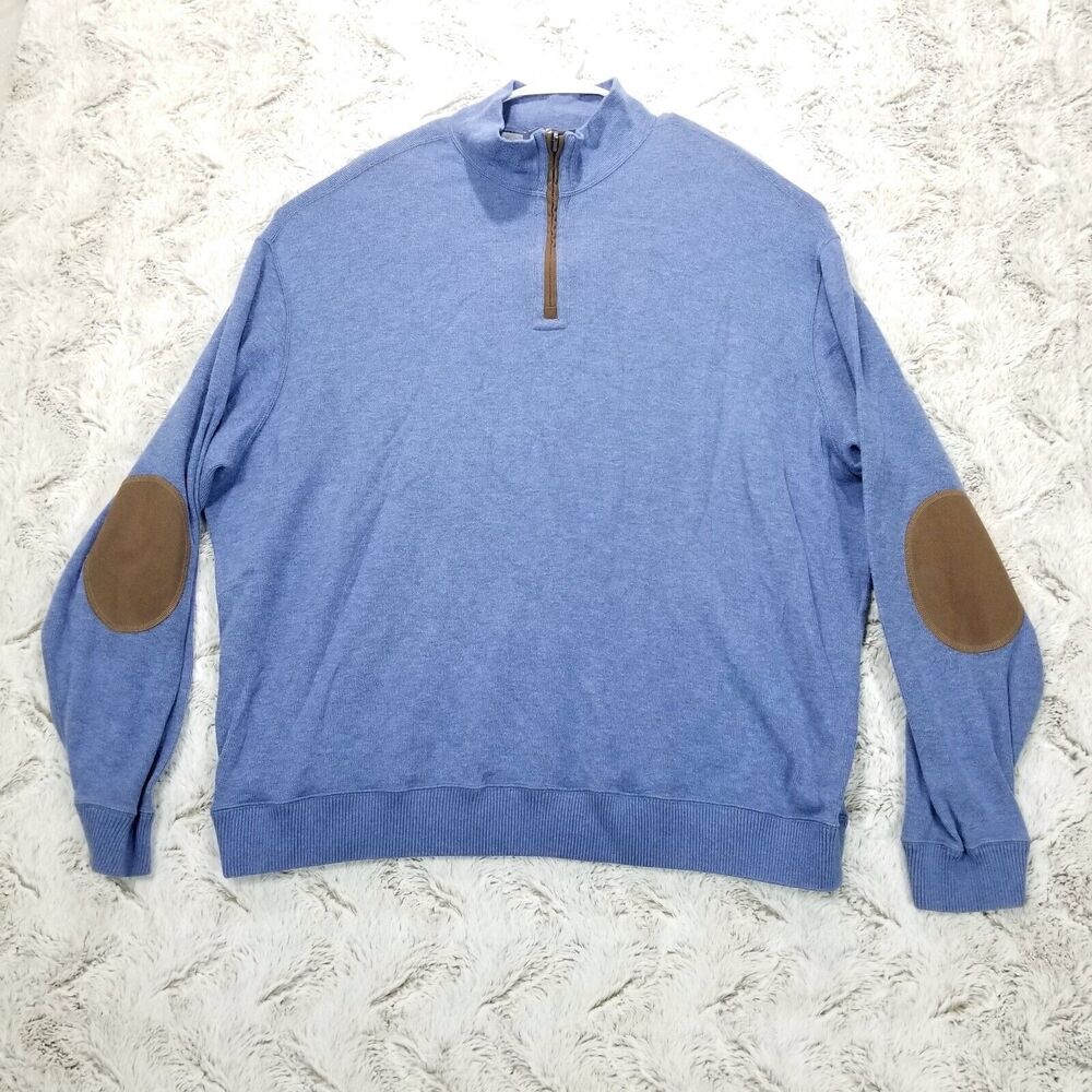 Cremieux Sweater Mens 3XB Blue Reversible‎ 1/4 Zip Pullover
